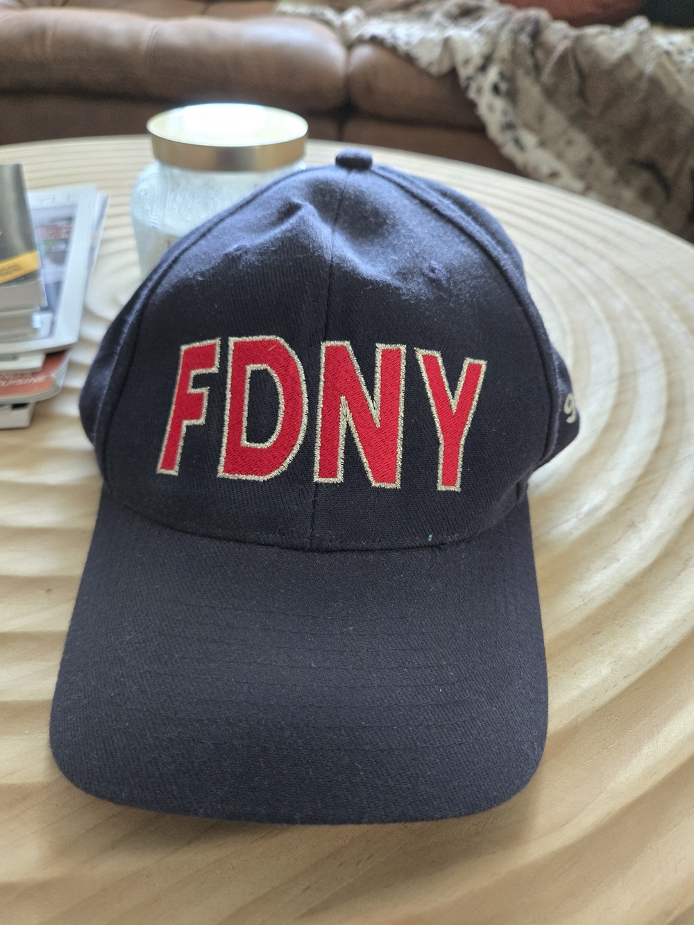 Vintage FDNY 9-11-01 NYC Bravest Hat Cap Embroidered Navy Blue KC Caps OSFM